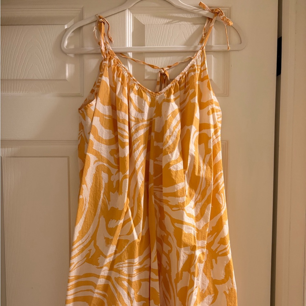 Orange and White Patterned Mini Dress